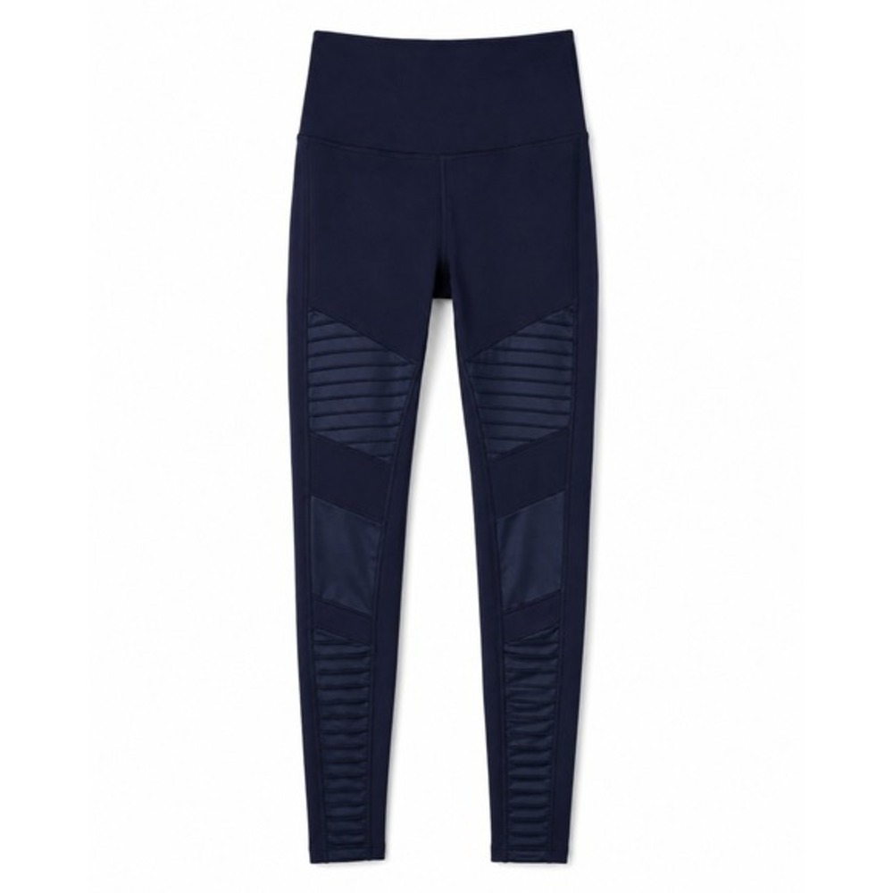 Alo Yoga Womens Navy Blue High Waist Moto Leggings W5494R Size Small - Picture 1 of 13